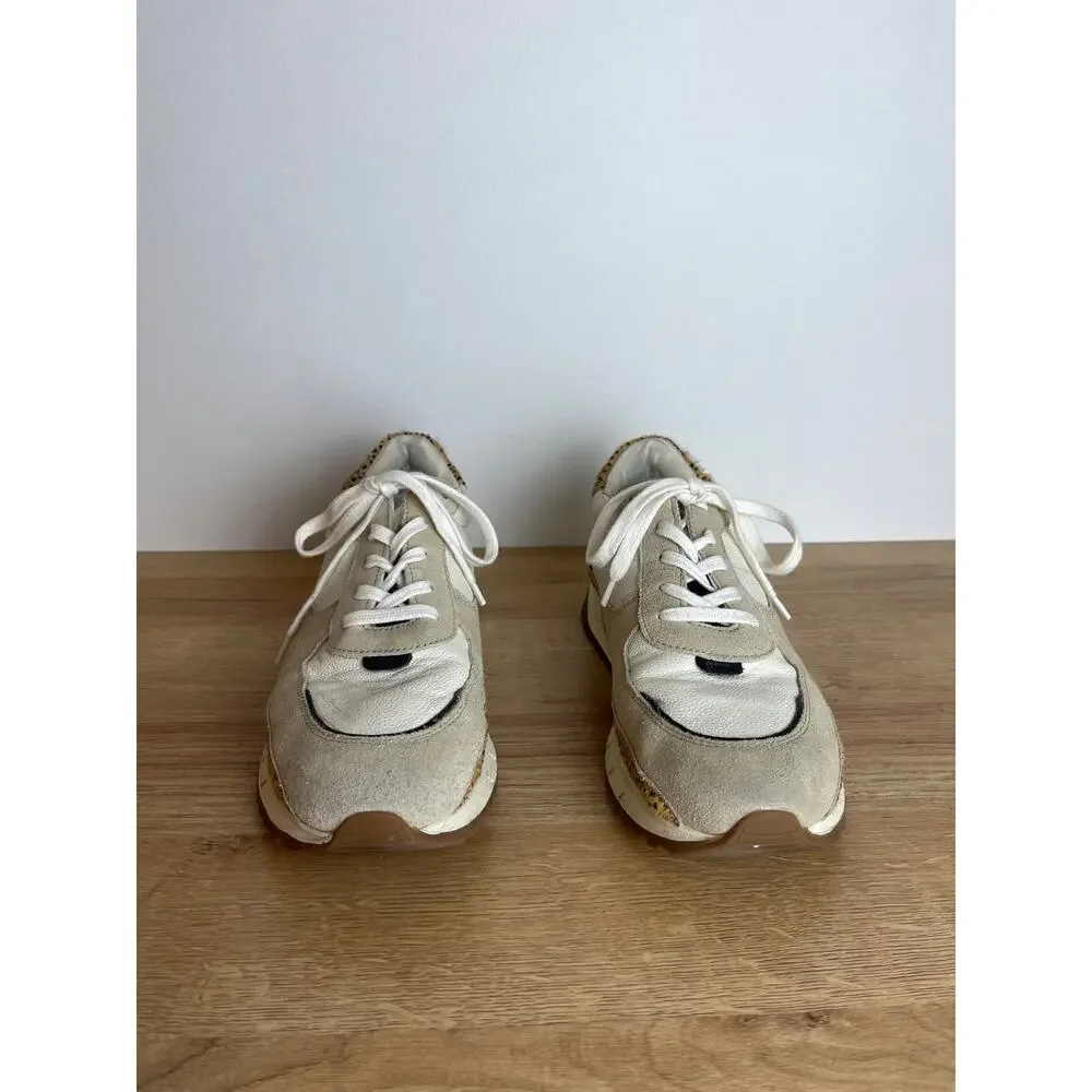 Madewell Kickoff Trainer Sneakers in Leather and Spot Dot Calf Hair Size 9.5 - Picture 3 of 11
